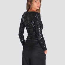 Carica l'immagine nel visualizzatore di Gallery, Vicolo body tulle con paillettes scollo V Art TF0432
