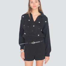 Carica l'immagine nel visualizzatore di Gallery, Vicolo maglia over con strass scollo V Art 55156F
