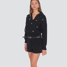 Carica l'immagine nel visualizzatore di Gallery, Vicolo maglia over con strass scollo V Art 55156F
