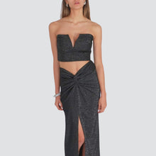 Carica l'immagine nel visualizzatore di Gallery, Haveone gonna lunga lurex con spacco e nodo Art GMA-P121

