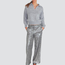 Carica l'immagine nel visualizzatore di Gallery, Tensione in pantalone palazzo paillettes Art W2P517
