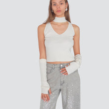 Carica l'immagine nel visualizzatore di Gallery, Haveone maglia costine scollo V con manicotti 52% viscosa Art MFP-P162
