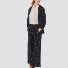 Carica l'immagine nel visualizzatore di Gallery, Tensione in pantalone palazzo  paillettes elastico vita Art P4754
