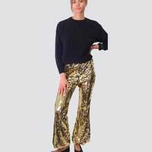 Carica l'immagine nel visualizzatore di Gallery, Vicolo pantalone zampa paillettes TZ2176
