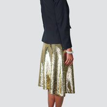 Carica l'immagine nel visualizzatore di Gallery, Dixie gonna paillettes oro zip laterale
