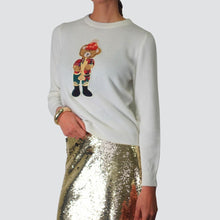Carica l'immagine nel visualizzatore di Gallery, Vicolo maglia con patch orsetto 40% viscosa 25% lana 5% cashmere Art 77391F
