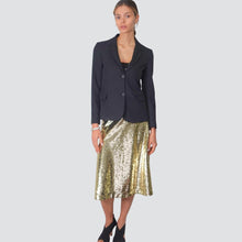 Carica l'immagine nel visualizzatore di Gallery, Dixie gonna paillettes oro zip laterale
