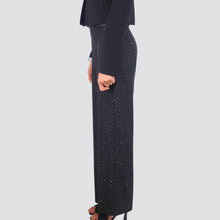 Carica l'immagine nel visualizzatore di Gallery, Haveone pantalone palazzo applicazioni con cintura Art PFW-P325
