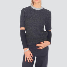 Carica l'immagine nel visualizzatore di Gallery, Haveone maglia lurex con manicotti Art MMO-P407
