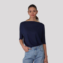 Carica l'immagine nel visualizzatore di Gallery, Vicolo maglia barchetta manica 3/4 94% viscosa taglia vivo Art UAB0060
