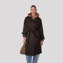 Carica l'immagine nel visualizzatore di Gallery, Vicolo trench con cintura spacco retro modello Holiday 97% cotone Art TAB0224
