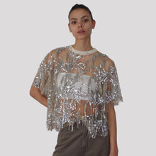 Carica l'immagine nel visualizzatore di Gallery, Haveone t-shirt over paillettes frange Art TNO-Q025
