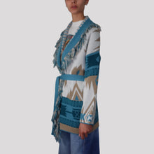 Carica l'immagine nel visualizzatore di Gallery, Vicolo cardigan con frangia e cintura 50% cotone Art 7AB7036
