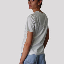 Carica l'immagine nel visualizzatore di Gallery, Tensione in t-shirt inserto pizzo 100% cotone Art 38525
