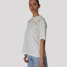 Carica l'immagine nel visualizzatore di Gallery, Tensione in t-shirt inserti pizzo 100% cotone Art PE260055
