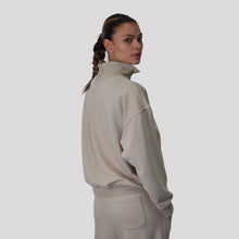 Carica l'immagine nel visualizzatore di Gallery, Tensione in felpa over garzata  con zip  spalla scesa 65% cotone Art 26M3693 ( pantalone Art 26P3707 )
