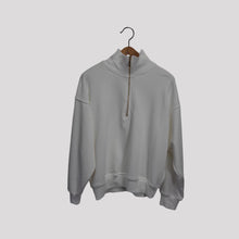 Carica l'immagine nel visualizzatore di Gallery, Tensione in felpa over garzata  con zip  spalla scesa 65% cotone Art 26M3693 ( pantalone Art 26P3707 )
