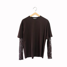 Carica l'immagine nel visualizzatore di Gallery, Vicolo t-shirt over manica pizzo 95% cotone Art UAB0146
