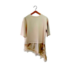 Carica l'immagine nel visualizzatore di Gallery, Haveone t-shirt felpa over con raso e pizzo 74% cotone Art TJK-Q027
