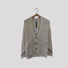 Carica l'immagine nel visualizzatore di Gallery, Haveone cardigan tre bottoni bande rilievo 50% cotone Art JIT-Q006
