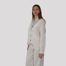 Carica l'immagine nel visualizzatore di Gallery, Haveone cardigan tre bottoni bande rilievo 50% cotone Art JIT-Q006

