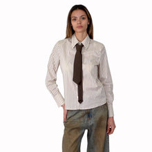 Carica l'immagine nel visualizzatore di Gallery, Haveone camicia rigata più spalline con cravatta 71% cotone Art CSO-Q013

