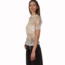 Carica l'immagine nel visualizzatore di Gallery, Haveone maglia paillettes con paillettes con cinturta Art MNO-Q026
