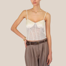 Carica l'immagine nel visualizzatore di Gallery, Vicolo top raso e tulle spallino regolabile Art TAB0295
