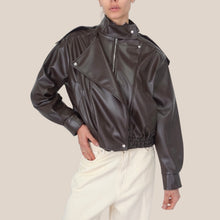 Carica l'immagine nel visualizzatore di Gallery, Vicolo bomber foderato ecopelle elastico fondo Art TAB1047

