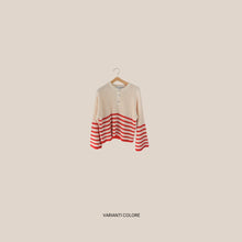 Carica l'immagine nel visualizzatore di Gallery, Haveone maglia scatola serafino rigata 80% cotone Art MNC-Q086
