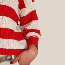 Carica l'immagine nel visualizzatore di Gallery, Haveone maglia girocollo over rigata 80% cotone Art MNC-Q085
