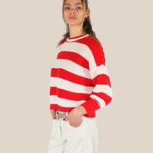 Carica l'immagine nel visualizzatore di Gallery, Haveone maglia girocollo over rigata 80% cotone Art MNC-Q085
