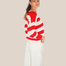 Carica l'immagine nel visualizzatore di Gallery, Haveone maglia girocollo over rigata 80% cotone Art MNC-Q085
