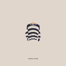 Carica l'immagine nel visualizzatore di Gallery, Haveone maglia girocollo over rigata 80% cotone Art MNC-Q085
