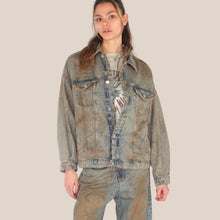 Carica l'immagine nel visualizzatore di Gallery, Haveone giacca denim oversize spennelato 100% cotone Art KGZ-Q021
