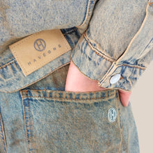Carica l'immagine nel visualizzatore di Gallery, Haveone giacca denim oversize spennelato 100% cotone Art KGZ-Q021
