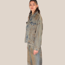 Carica l'immagine nel visualizzatore di Gallery, Haveone giacca denim oversize spennelato 100% cotone Art KGZ-Q021
