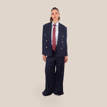 Carica l'immagine nel visualizzatore di Gallery, Vicolo pantalone blu palazzo gessato 38% viscosa Art TAB1112 ( blazer Art TAB1109 )
