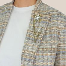 Carica l'immagine nel visualizzatore di Gallery, Tensione in chanel lurex con spille 40% cotone 5% viscosa Art S26J437
