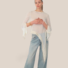 Carica l'immagine nel visualizzatore di Gallery, Haveone maglia tulle con pizzo e spacco laterale Art MVS-Q111
