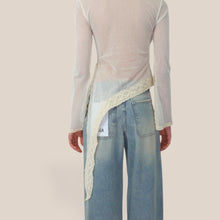 Carica l'immagine nel visualizzatore di Gallery, Haveone maglia tulle con pizzo e spacco laterale Art MVS-Q111
