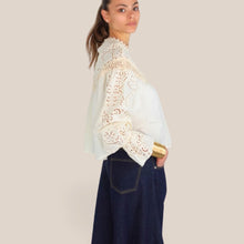 Carica l'immagine nel visualizzatore di Gallery, Tensione in camicia pizzo 100% cotone Art S26C748
