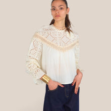 Carica l'immagine nel visualizzatore di Gallery, Tensione in camicia pizzo 100% cotone Art S26C748
