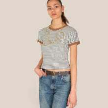 Carica l'immagine nel visualizzatore di Gallery, Philia Loft t-shirt rigata 35% viscosa 305 cotone Art V02F0614
