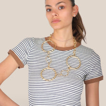 Carica l'immagine nel visualizzatore di Gallery, Philia Loft t-shirt rigata 35% viscosa 305 cotone Art V02F0614
