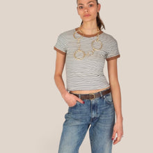 Carica l'immagine nel visualizzatore di Gallery, Philia Loft t-shirt rigata 35% viscosa 305 cotone Art V02F0614
