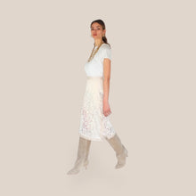 Carica l'immagine nel visualizzatore di Gallery, Vicolo gonna pizzo balza laterale con spacco 30% viscosa 25% cotone Art TAB1371
