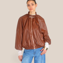 Carica l'immagine nel visualizzatore di Gallery, Haveone bomber cuoio coulisse colletto Art KVS-Q063
