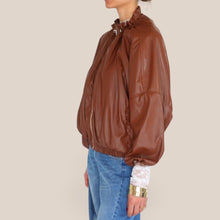 Carica l'immagine nel visualizzatore di Gallery, Haveone bomber cuoio coulisse colletto Art KVS-Q063
