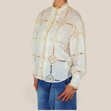 Carica l'immagine nel visualizzatore di Gallery, Dixie camicia over inserti pizzo 100% cotone Art C698A129
